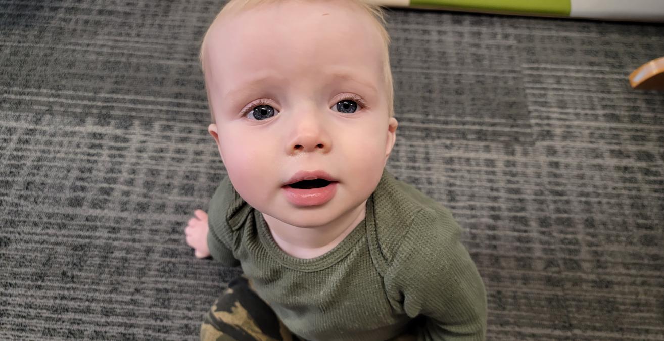 Baby looking at camera